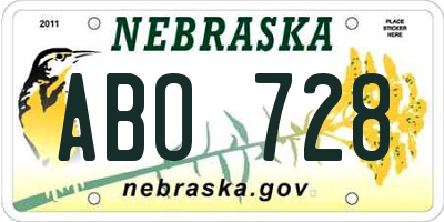 NE license plate ABO728