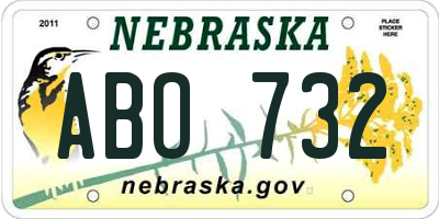 NE license plate ABO732