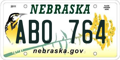 NE license plate ABO764
