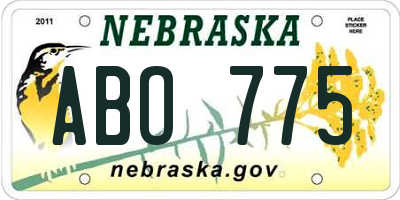 NE license plate ABO775