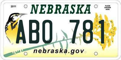 NE license plate ABO781