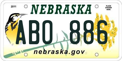NE license plate ABO886