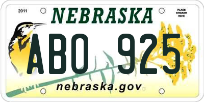 NE license plate ABO925