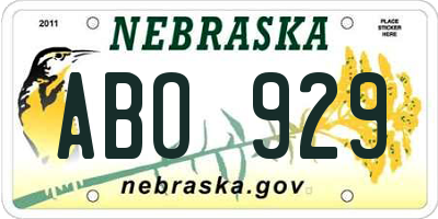NE license plate ABO929