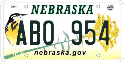 NE license plate ABO954