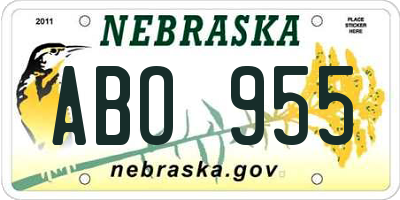 NE license plate ABO955