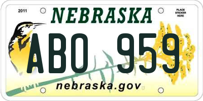 NE license plate ABO959
