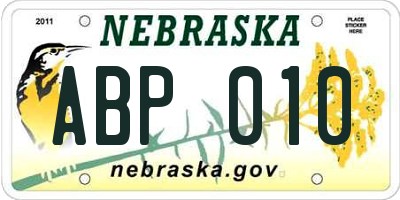 NE license plate ABP010