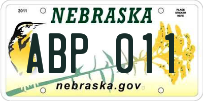 NE license plate ABP011