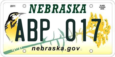 NE license plate ABP017