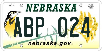 NE license plate ABP024