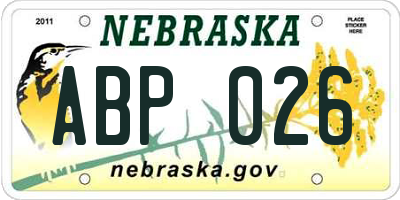 NE license plate ABP026