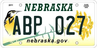 NE license plate ABP027