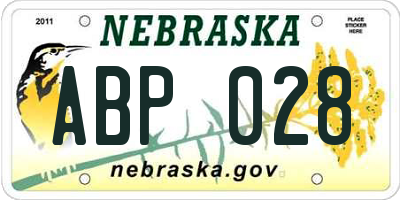 NE license plate ABP028