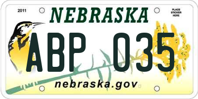 NE license plate ABP035