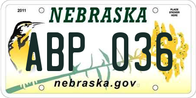 NE license plate ABP036