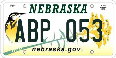 NE license plate ABP053