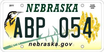 NE license plate ABP054