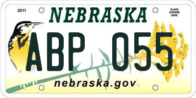 NE license plate ABP055