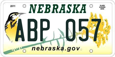 NE license plate ABP057