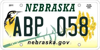NE license plate ABP058