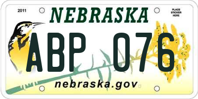 NE license plate ABP076