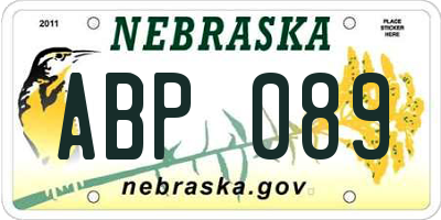 NE license plate ABP089