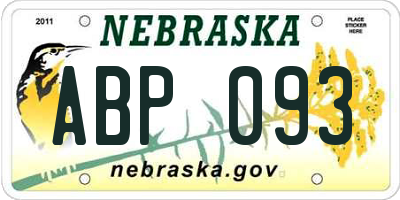 NE license plate ABP093