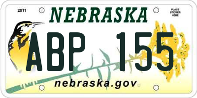 NE license plate ABP155