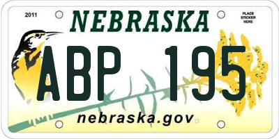 NE license plate ABP195