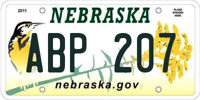NE license plate ABP207