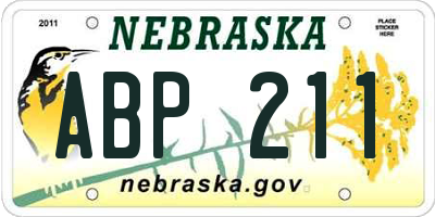 NE license plate ABP211