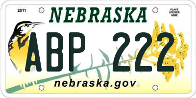 NE license plate ABP222