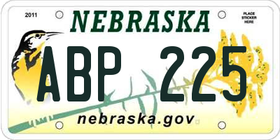 NE license plate ABP225