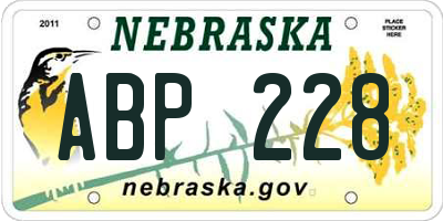 NE license plate ABP228