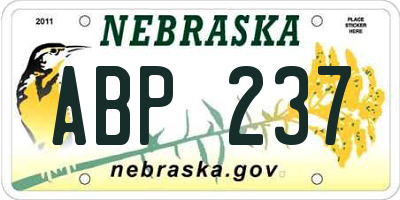 NE license plate ABP237