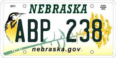 NE license plate ABP238