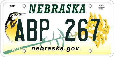 NE license plate ABP267