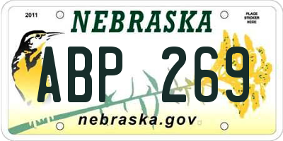 NE license plate ABP269