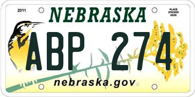 NE license plate ABP274