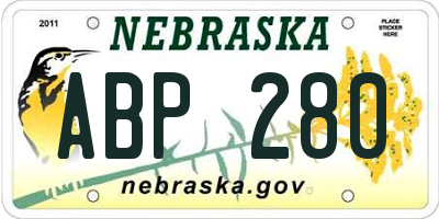 NE license plate ABP280