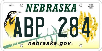 NE license plate ABP284
