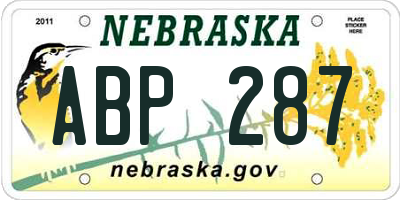 NE license plate ABP287