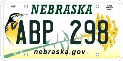 NE license plate ABP298