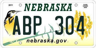 NE license plate ABP304