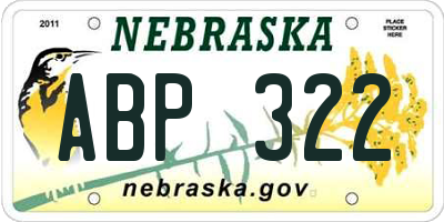 NE license plate ABP322