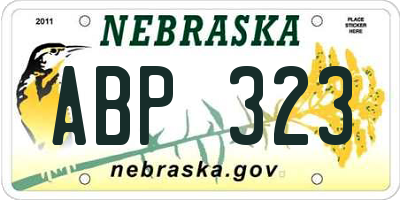 NE license plate ABP323