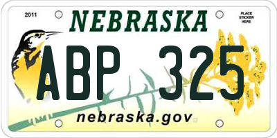 NE license plate ABP325