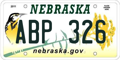NE license plate ABP326
