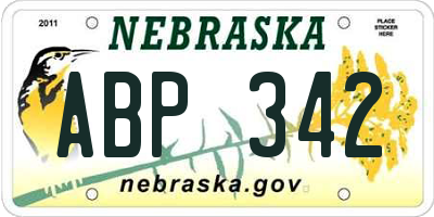 NE license plate ABP342